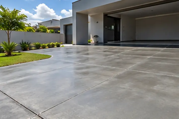 Piso residencial de concreto pronto