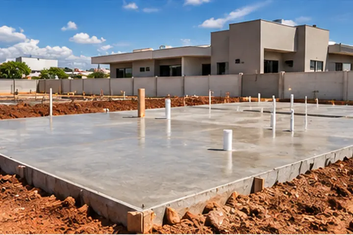 Radier residencial em concreto